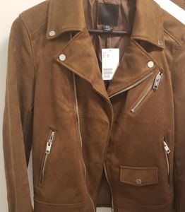Brown suede biker jacket